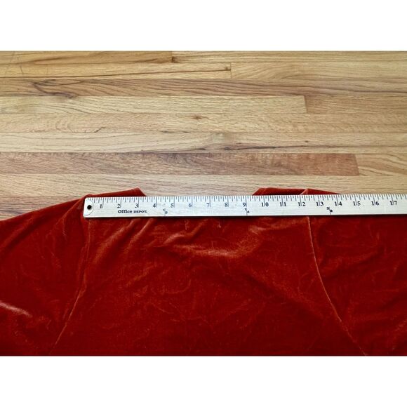 Madewell Women’s M Orange Blouse Top Velvet Tee Holiday Flowy Stretch Fall Boho - Picture 9 of 10